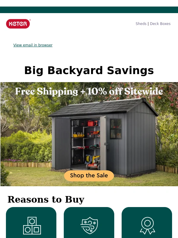 Keter - Backyard Savings: Free Shipping + 10% Off!