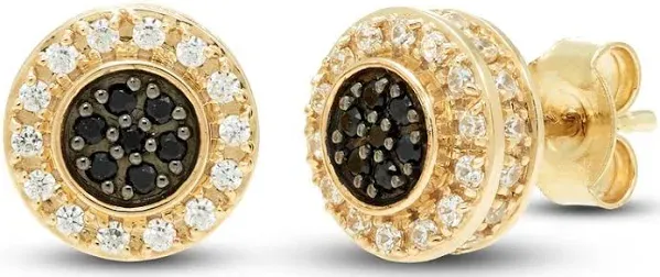 Jared Men's 1/2 Ct tw Round Black Diamond Stud Earrings in 10K Yellow Gold
