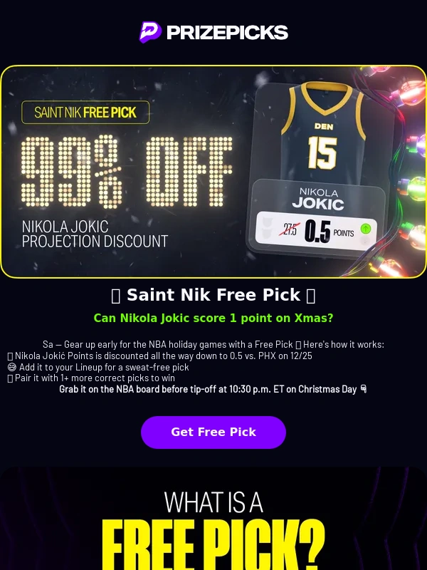 PrizePicks - ? Saint Nik Free Pick ?