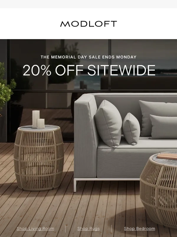 Modloft - For a short time only,enjoy 20% sitewide during our exclusive Memorial Day Sale