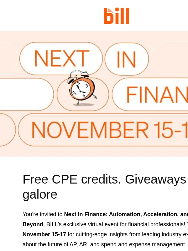 Bill - You’re invited: earn 6 CPE credits—for free