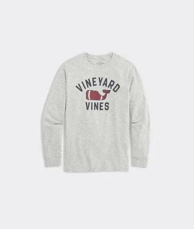Vineyard Vines Boys' Textured Football Whale Long-Sleeve Tee