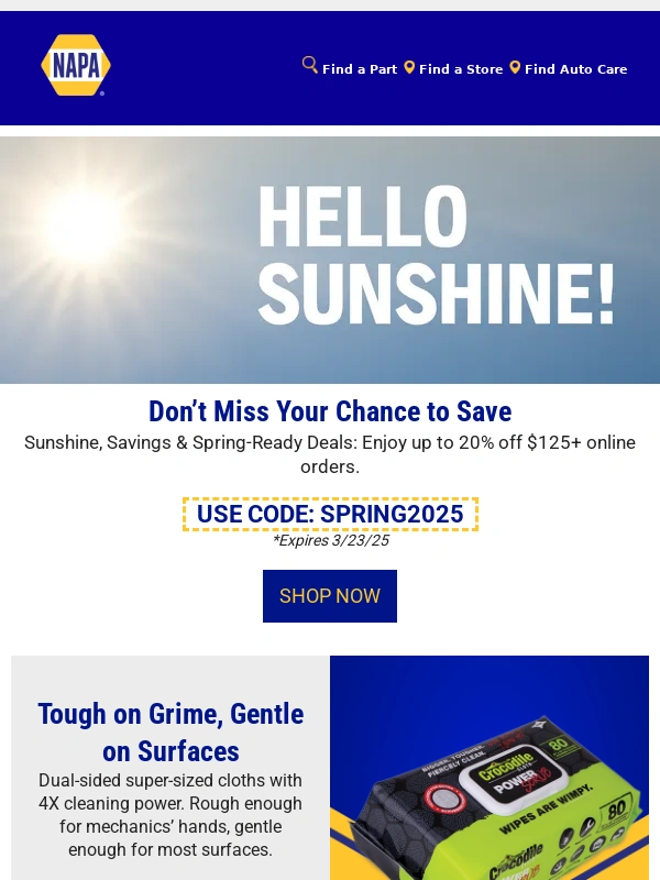 NAPA Auto Parts - Spring is Here - So Are the Savings