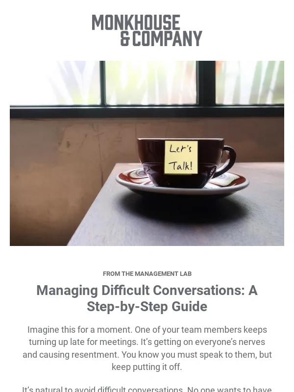 Harvard Business Review - Stop avoiding tough conversations