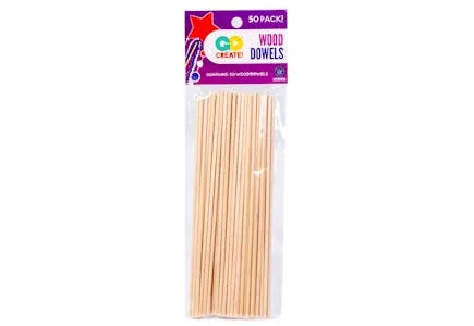 Wood Dowels Rods, 50-Pack