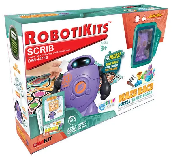 OWI RobotiKits SCRIB Robot 70 Piece DIY STEM Kit