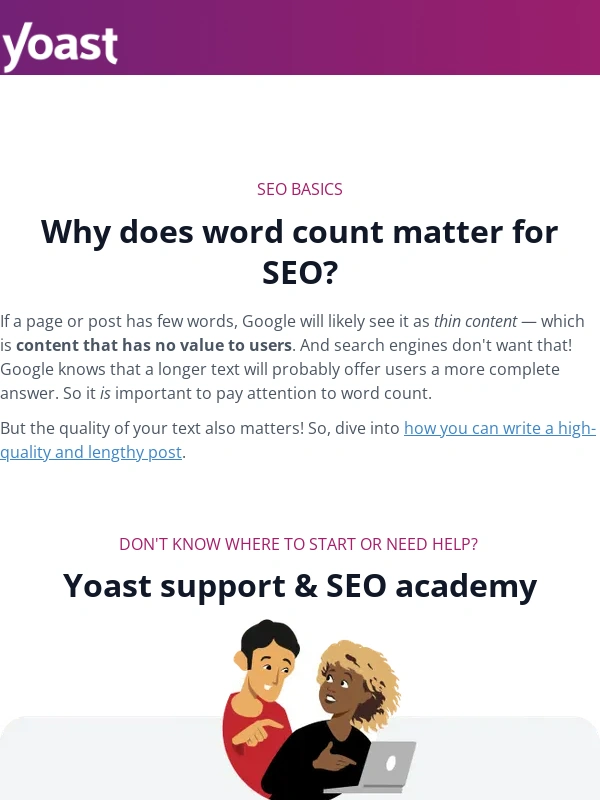 Yoast - Does word count matter for SEO? ?