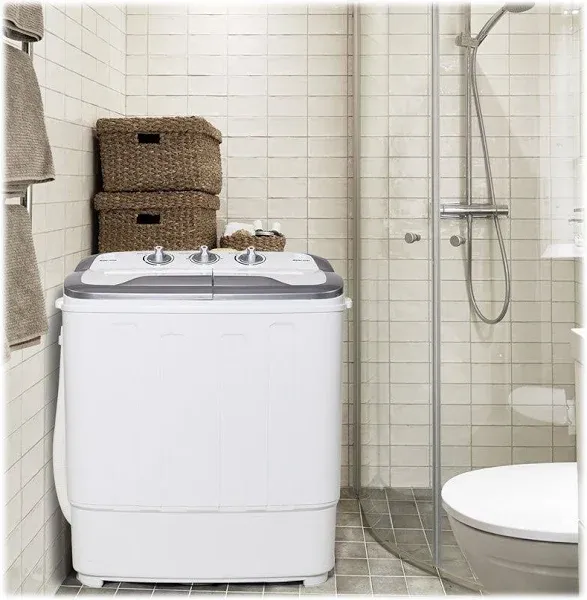 Costway 8 lbs Compact Mini Twin Tub Dryer Washing Machine