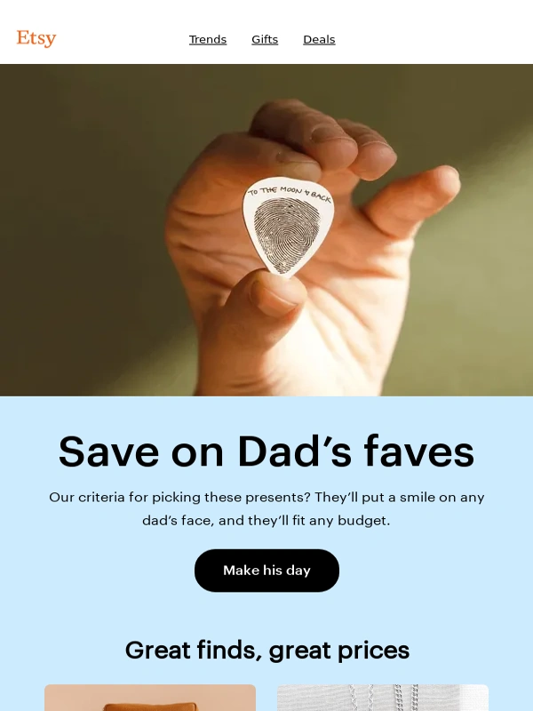 Etsy - Deals for Dad ➡️