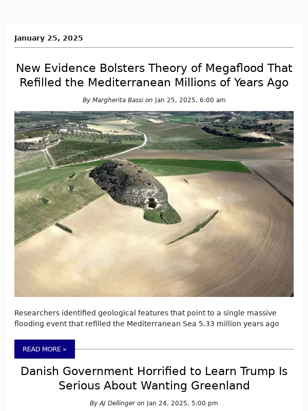 Gizmodo - New Evidence Bolsters Theory of Megaflood That Refilled the Mediterranean Millions of Years Ago