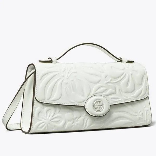 Tory Burch Mini Robinson Floral Embossed Crossbody Bag