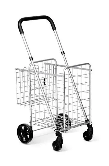 Costway Folding Jumbo Basket Rolling Utility Trolley