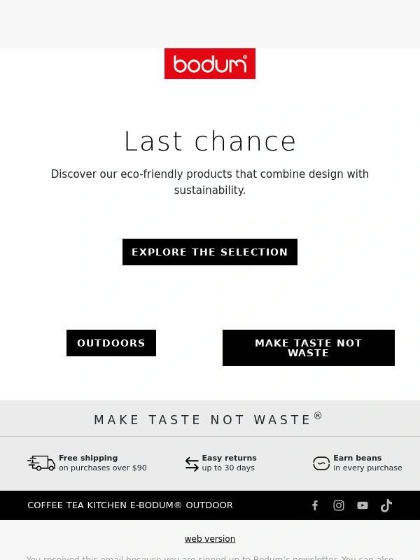 Bodum - Final Hours: A Tasteful Reminder