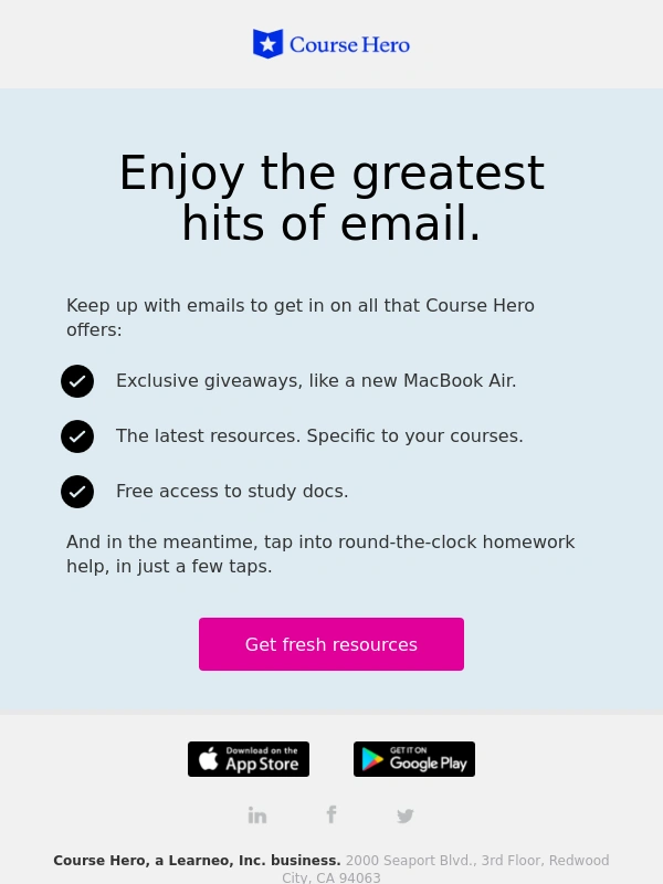 Course Hero - Are you not entertained? We can help with that