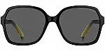 Nautica Polarized Matte Black Rectangle Brow-line