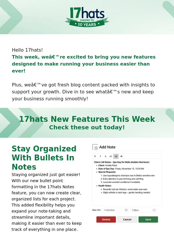 17hats - New features to help your business! + 17hats News