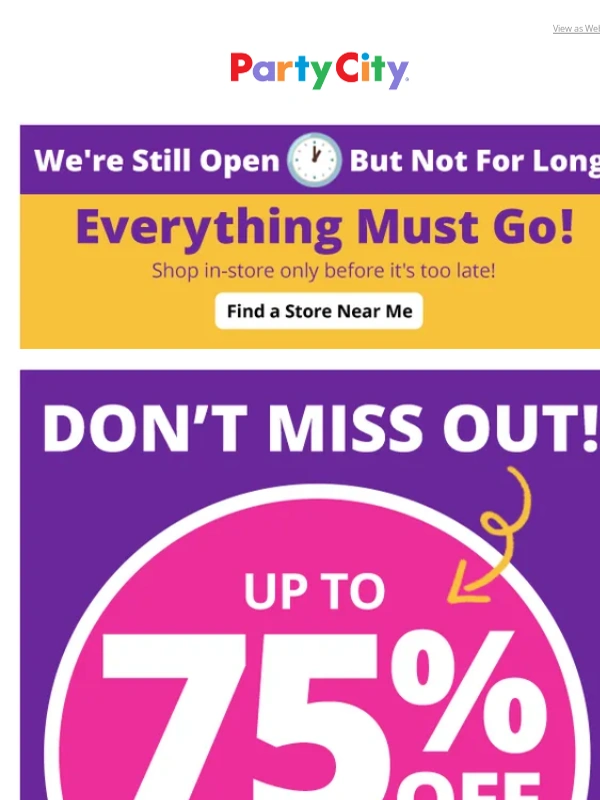 Party City - ? Up to 75% OFF Storewide?! This Won’t Last Long!