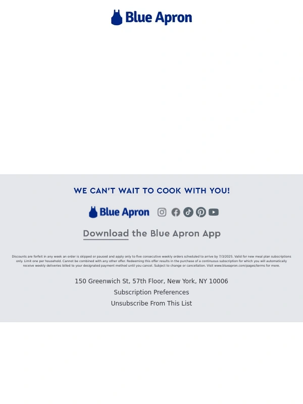 Blue Apron - THIS ALL-TIME FAVE IS BACK (And you save $180!)