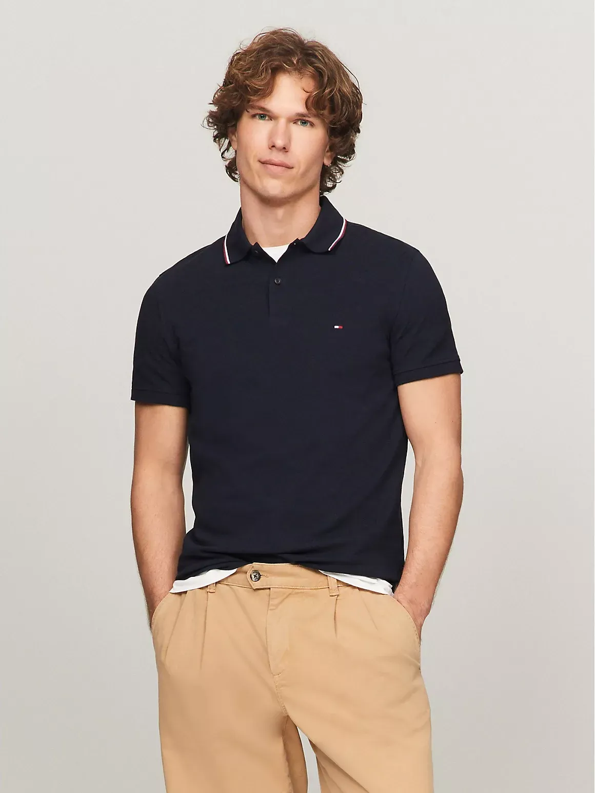 Tommy Hilfiger Men's Regular Fit Tommy Wicking Polo - Navy -