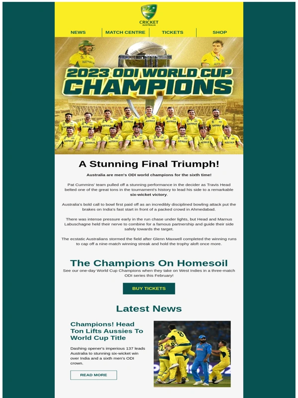 Cricket - Australia On Top Of The World – Again!??