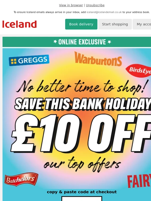 Iceland - Your first shop just got £10 cheaper!