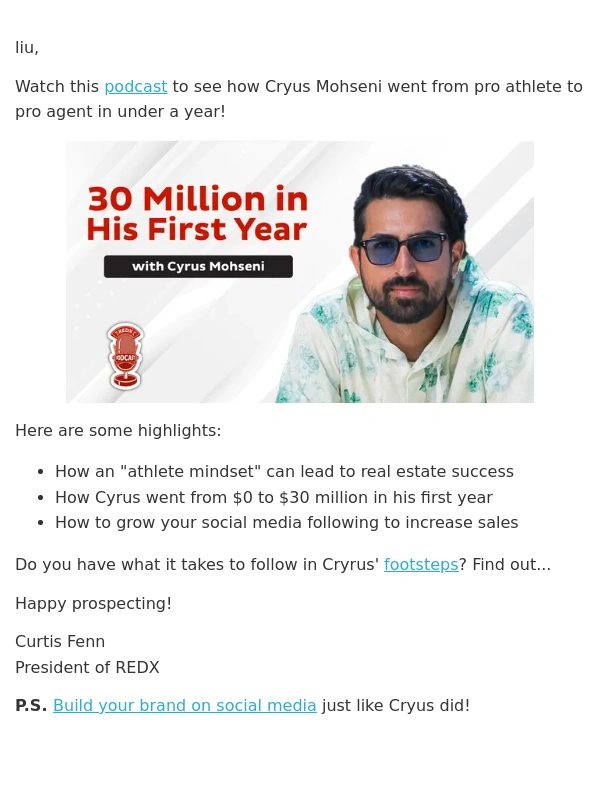 Redx - Athlete Mindset for Real Estate Success + Social Media Sales Tips