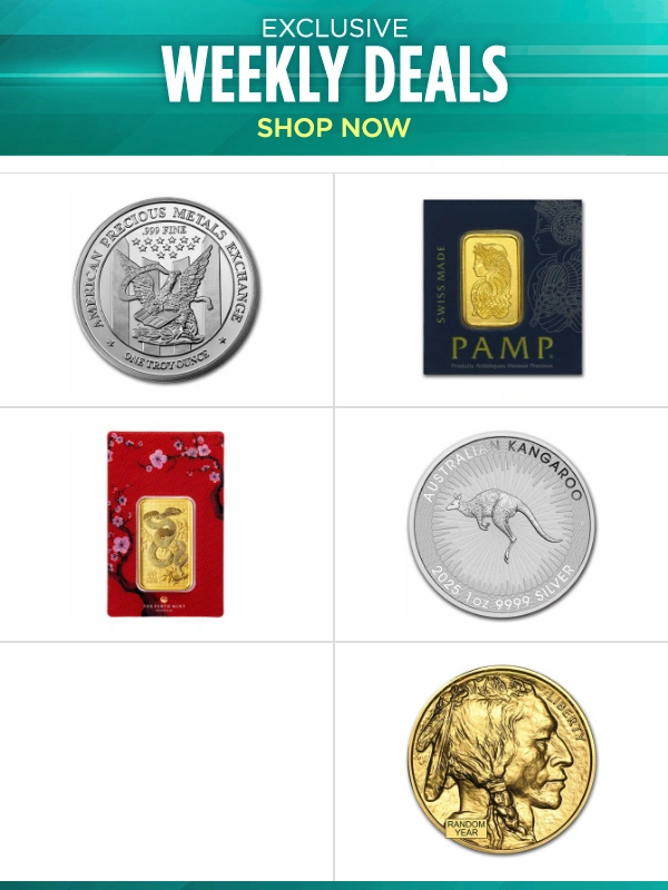 APMEX - Get these exclusive weekly deals,including APMEX 1 oz Silver Rounds for as low as $1.89 per round over spot
