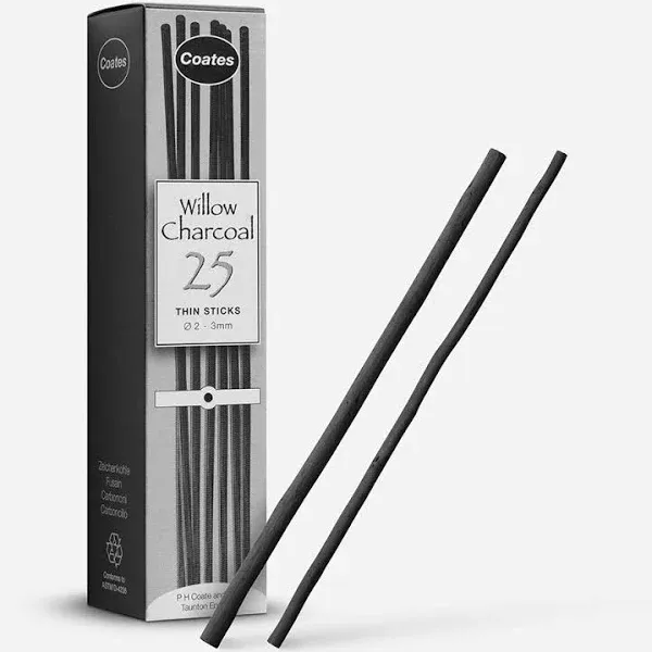 Coates Willow Charcoal Thin Box of 25