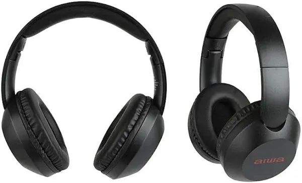 Aiwa Over-Ear Wireless Headphones with Adjustable Band (2-Pack)