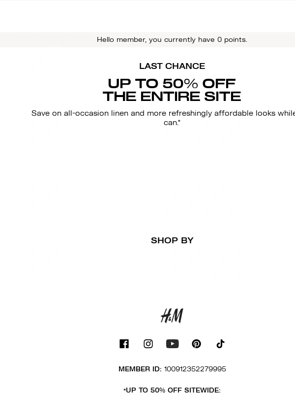 H&M - Final hours: Up to 50% off the entire site