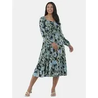 Time and Tru Womens Sweetheart Midi Dress w/Long Sleeves