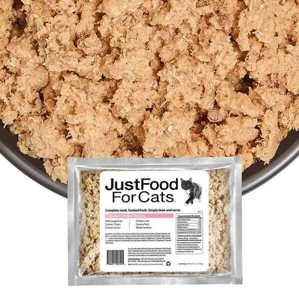 JustFoodForCats Fish & Chicken Recipe Frozen Cooked Cat Food