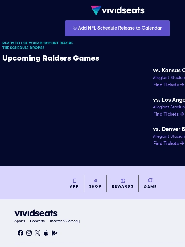 Vivid Seats - 10% Off NFL Schedule Release Tickets ?