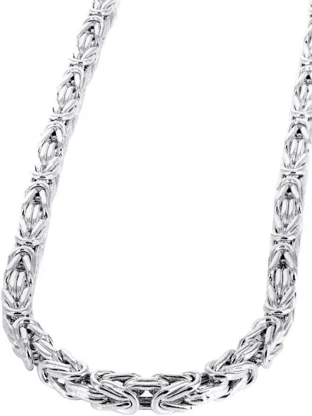 10k/14k White Gold Italian Byzantine Chain