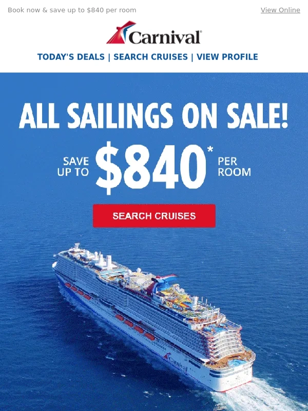 Carnival - ? ALL SAILINGS ON SALE ?