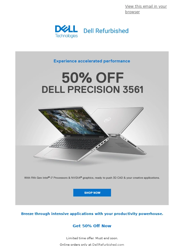 Dell Refurbished - 50% Off Precision 3561 Laptop ?
