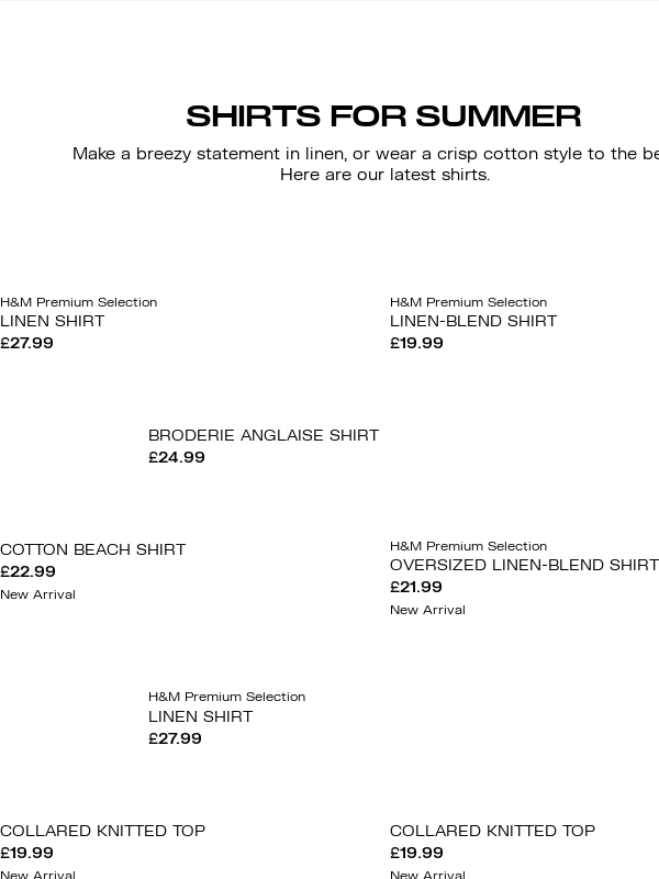 H&M - Shirts for summer