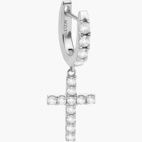 JAXXON Silver Cross Studded Earrings