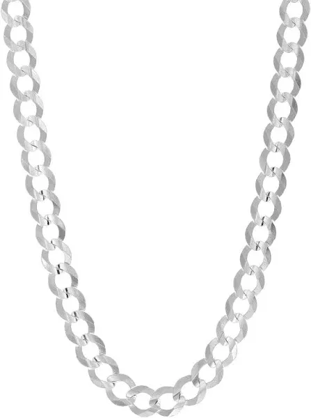 14K White Gold Curb Chain Necklace