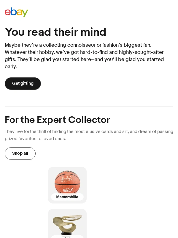 eBay - Early holiday gifts for the passionate peeps
