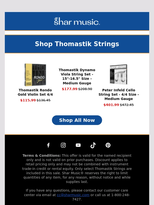 Shar - Last Chance: 15% Off Your Favorite tik Strings