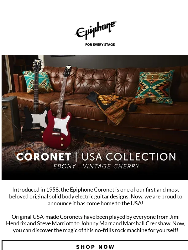 Epiphone - Introducing the Coronet,USA Collection