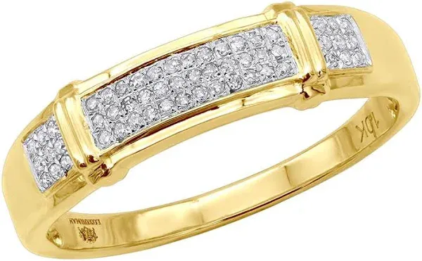 ItsHot Inexpensive Men's Diamond Wedding Band 0.18ct 10K Gold