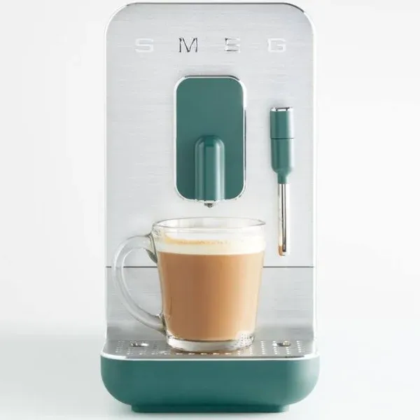Smeg Matte Jade Green Automatic Coffee and Espresso Machine with Milk Frother