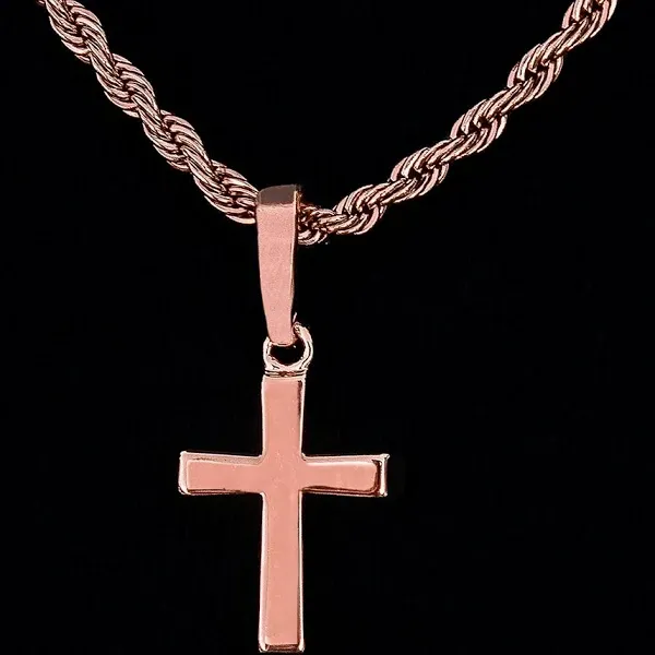 GLD 14K Rose Gold Cross Pendant