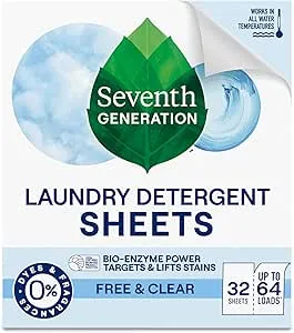 Prime Members: 32-Ct Seventh Generation Laundry Detergent Sheets (Free & Clear or Lavender)