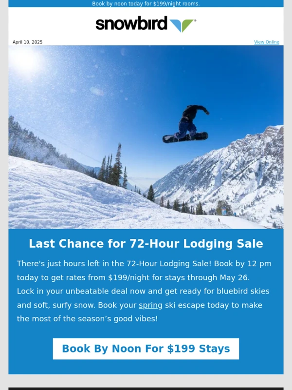 Snowbird - ⏱️ Last Chance for $199 Rooms at The Cliff