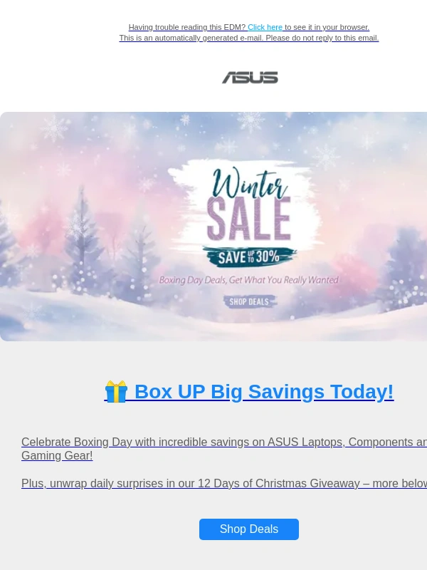 ASUS - Boxing Day Bliss: Up to 30% Off at ASUS Store + 12 Days of Christmas Giveaway Inside!