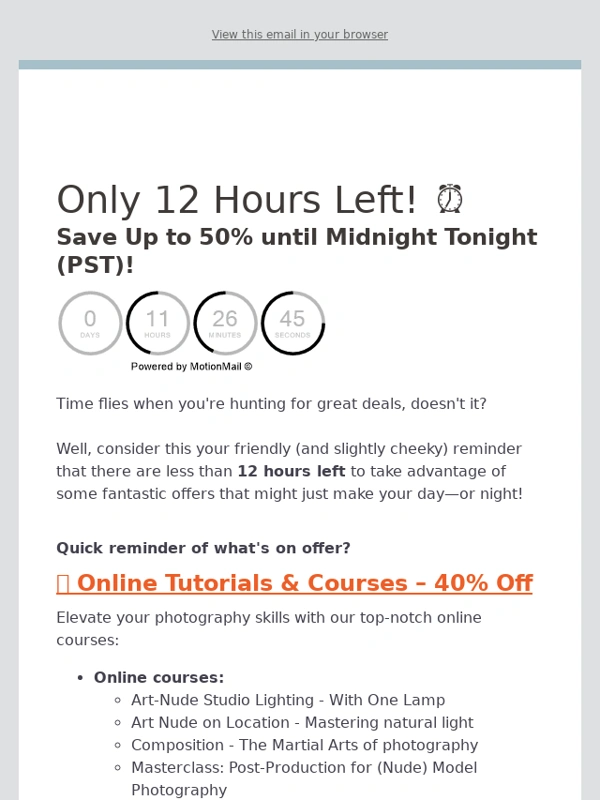 Todoist - ⏰ Only 12 Hours Left! Save Up to 50% on Art & Photography Mastery!