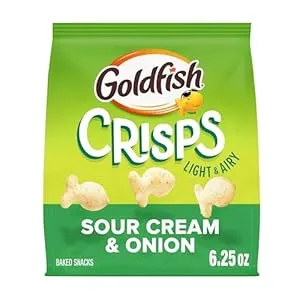Goldfish Crisps Sour Cream & Onion Baked Chip Cracker Snacks, 6.25 Oz Bag
